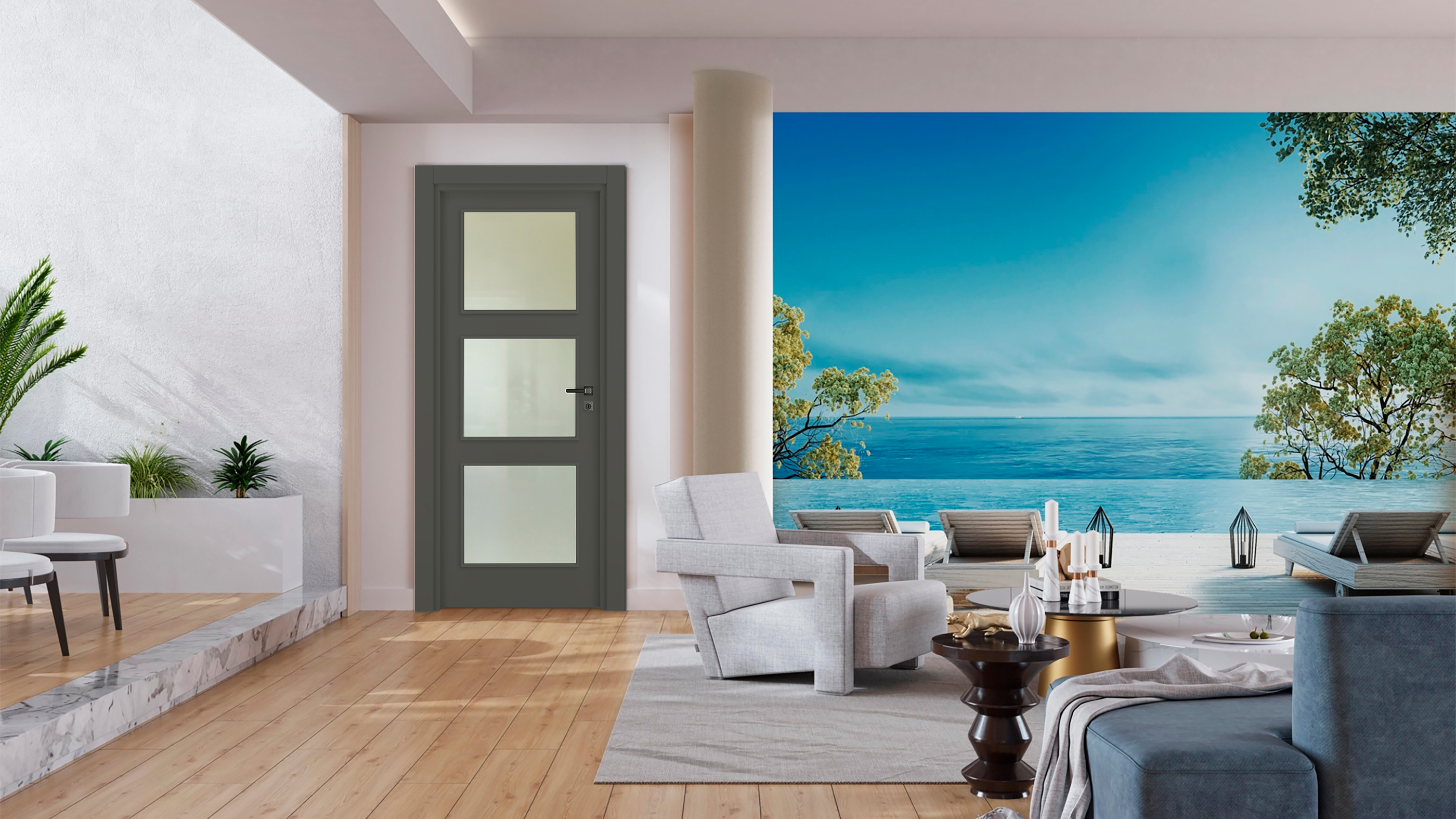 VDA-10 MODERN ANTRASİT CAMLI Render