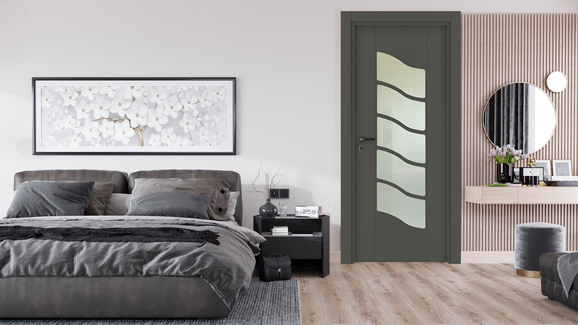 VDA-60 MODERN ANTRASİT CAMLI Render