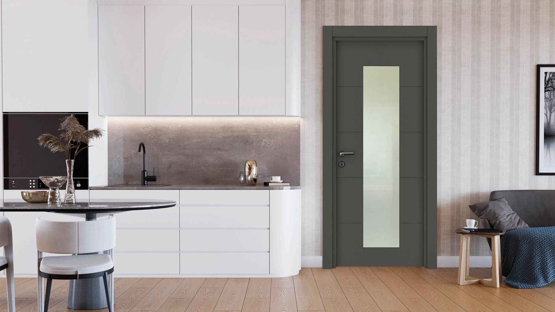 VDA-80 MODERN ANTRASİT CAMLI Render